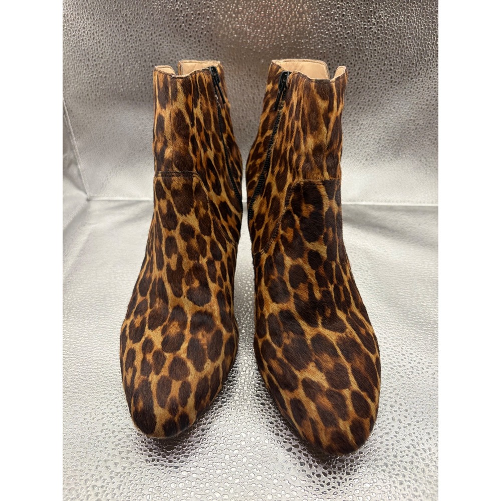INC‎ International Concepts Leopard Calf Hair Ankle Boots Kitten Heel Womens 10M